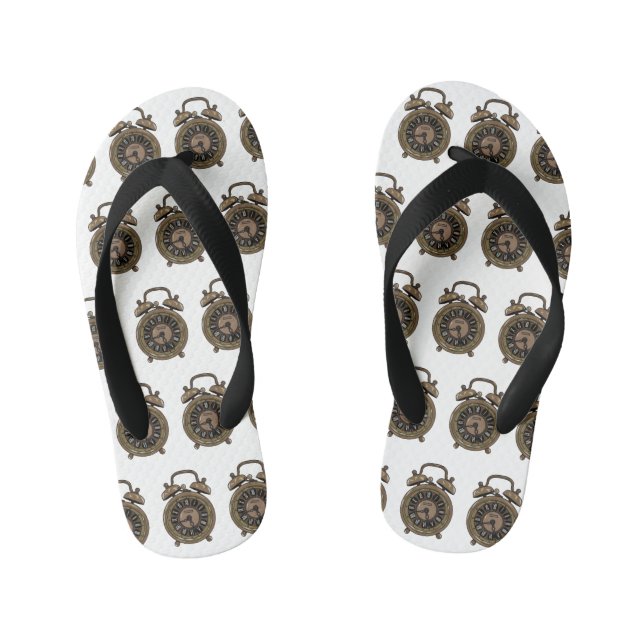 Chanclas Para Niños Ilustracion de personalizado de reloj de alarma (Plantilla)