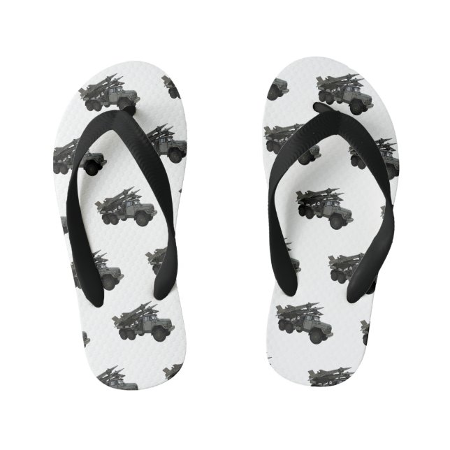 Chanclas Para Niños Ilustracion de personalizado de vehículos de misil (Plantilla)