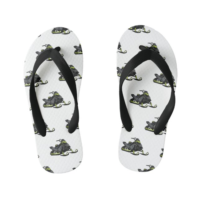 Chanclas Para Niños Ilustracion de personalizado para motos de nieve (Plantilla)
