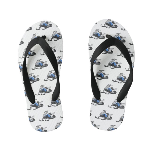 Chanclas Para Niños Ilustracion de personalizado para motos de nieve (Plantilla)