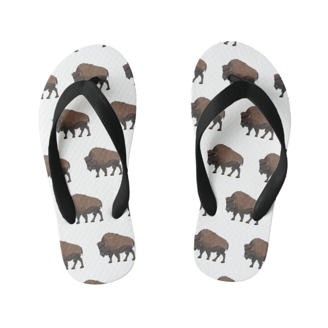 Chanclas Para Niños Ilustracion personalizado Bison (Plantilla)