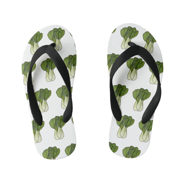 Chanclas Para Niños Ilustracion personalizado Bok choy (Plantilla)