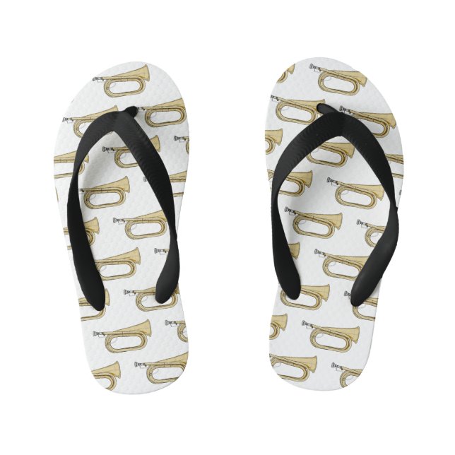 Chanclas Para Niños Ilustracion personalizado Bugle (Plantilla)