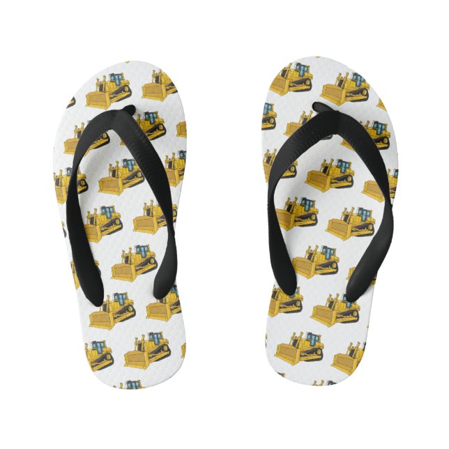 Chanclas Para Niños Ilustracion personalizado Bulldozer (Plantilla)