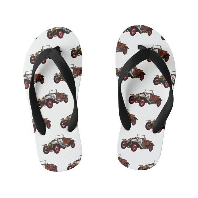 Chanclas Para Niños Ilustracion personalizado clásico de 1920 (Plantilla)