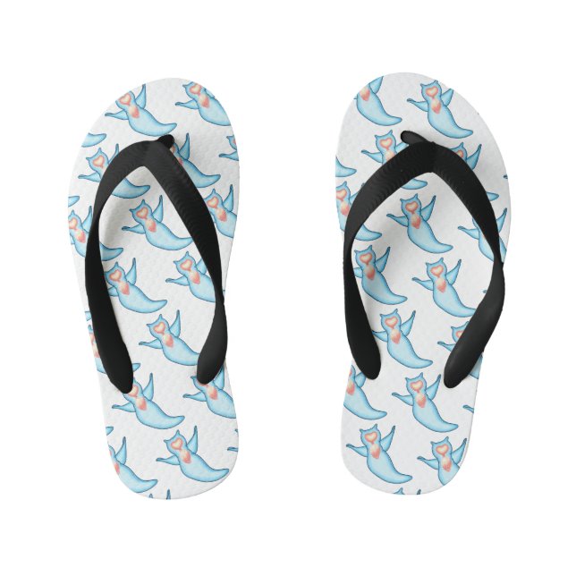 Chanclas Para Niños Ilustracion personalizado de ángel de mar (Plantilla)