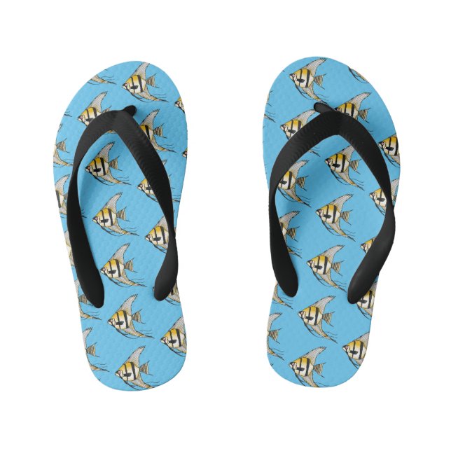 Chanclas Para Niños Ilustracion personalizado de angelotes a rayas (Plantilla)