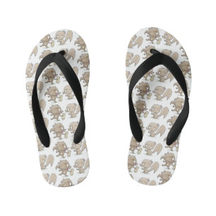 Chanclas Para Niños Ilustracion personalizado de ardillas graciosas