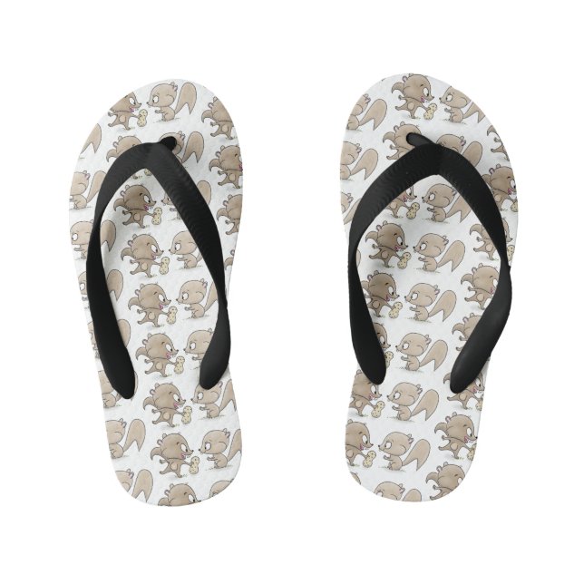 Chanclas Para Niños Ilustracion personalizado de ardillas graciosas (Plantilla)