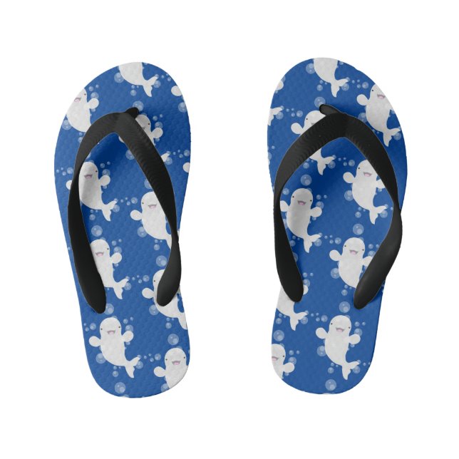 Chanclas Para Niños Ilustracion personalizado de ballenas de la beluga (Plantilla)
