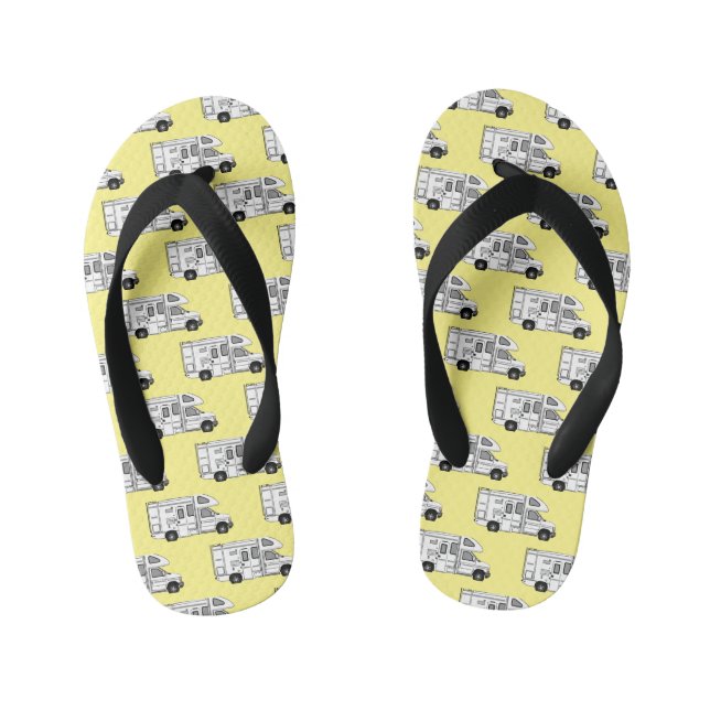 Chanclas Para Niños Ilustracion personalizado de Campervan (Plantilla)