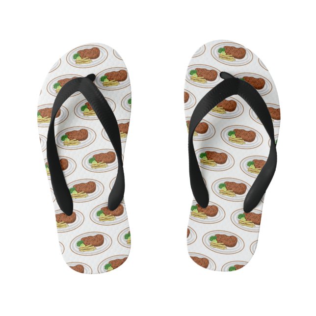 Chanclas Para Niños Ilustracion personalizado de carne (Plantilla)