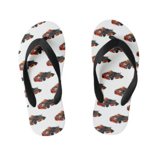 Chanclas Para Niños Ilustracion personalizado de carreras de Kart