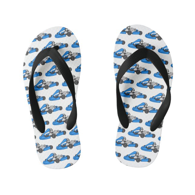 Chanclas Para Niños Ilustracion personalizado de carreras de Kart (Plantilla)