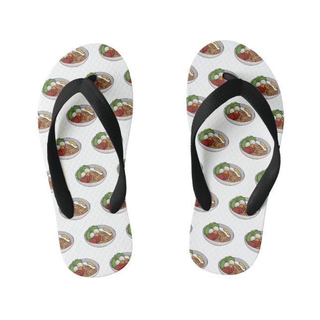 Chanclas Para Niños Ilustracion personalizado de fideos (Plantilla)