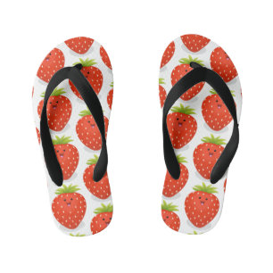 Chanclas Para Niños Ilustracion personalizado de fresa cute kawaii