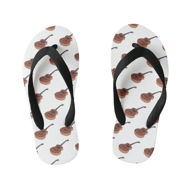 Chanclas Para Niños Ilustracion personalizado de guitarra acústica (Plantilla)