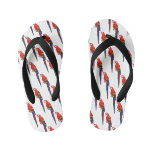 Chanclas Para Niños Ilustracion personalizado de loro de macao escarla