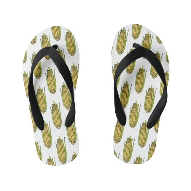 Chanclas Para Niños Ilustracion personalizado de maíz (Plantilla)