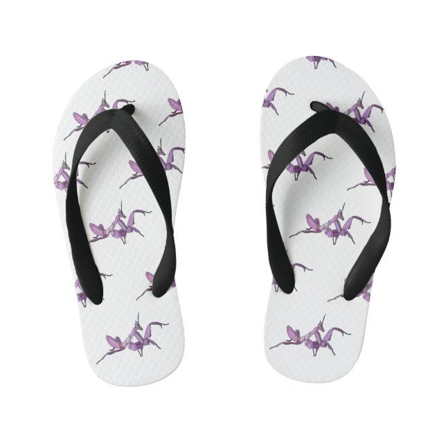 Chanclas Para Niños Ilustracion personalizado de mantis orquídea (Plantilla)