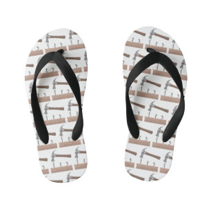 Chanclas Para Niños Ilustracion personalizado de martillo y clavos lin