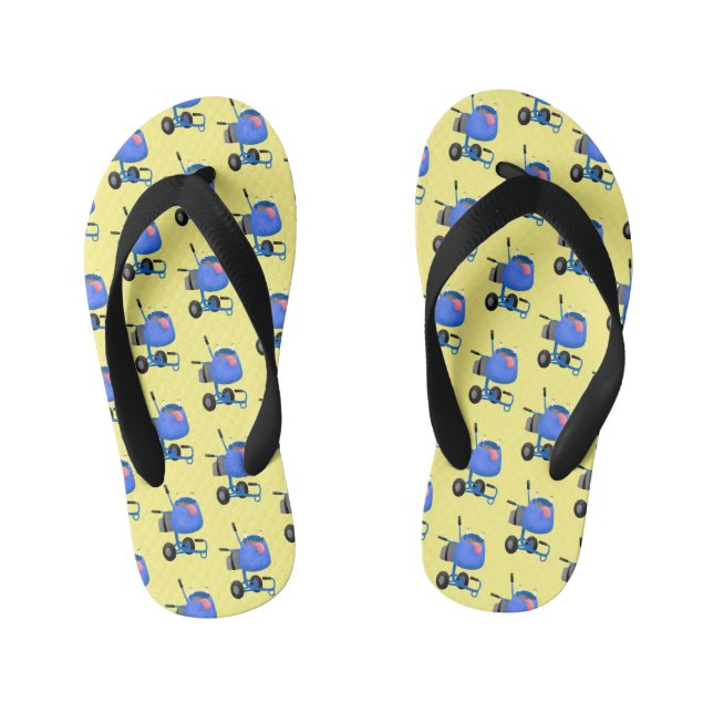 Chanclas Para Niños Ilustracion personalizado de mezclador de cemento  (Plantilla)