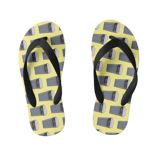 Chanclas Para Niños Ilustracion personalizado de microondas (Plantilla)