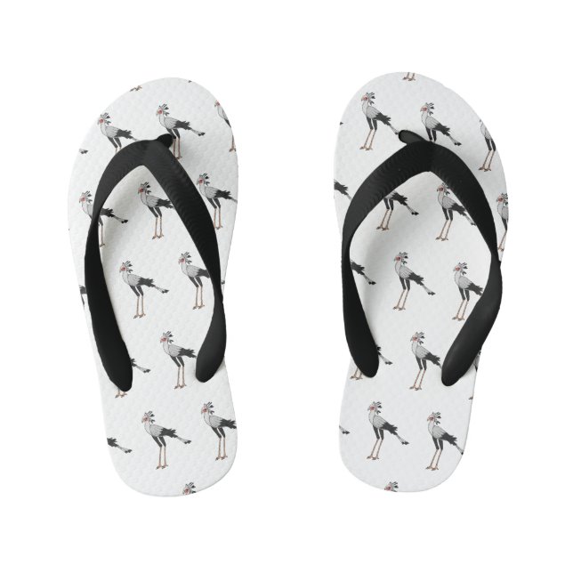 Chanclas Para Niños Ilustracion personalizado de pájaro de Secretario (Plantilla)