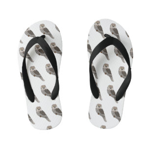 Chanclas Para Niños Ilustracion personalizado de pájaro de Tawny