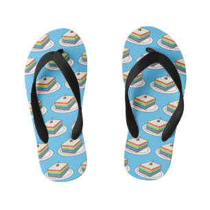 Chanclas Para Niños Ilustracion personalizado de pastel de arcoiris