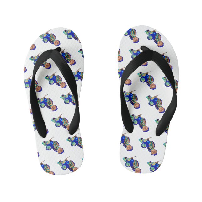 Chanclas Para Niños Ilustracion personalizado de peces mandarínicos (Plantilla)
