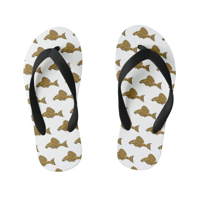 Chanclas Para Niños Ilustracion personalizado de pescado Pleco (Plantilla)