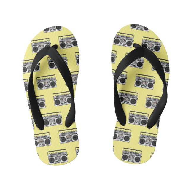 Chanclas Para Niños Ilustracion personalizado de radio (Plantilla)