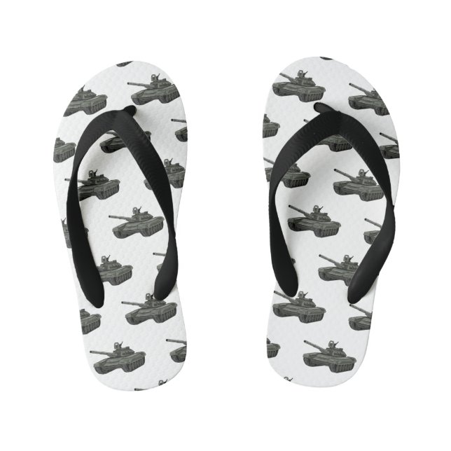 Chanclas Para Niños Ilustracion personalizado de tanques (Plantilla)