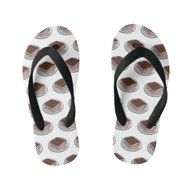 Chanclas Para Niños Ilustracion personalizado de tarta de Tiramisu (Plantilla)