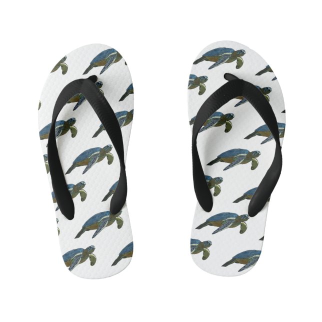 Chanclas Para Niños Ilustracion personalizado de tortugas marinas (Plantilla)