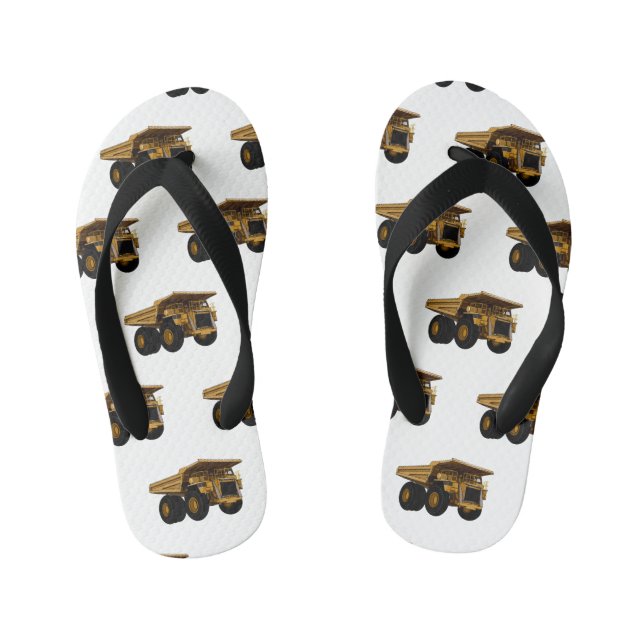 Chanclas Para Niños Ilustracion personalizado del camión de altura (Plantilla)