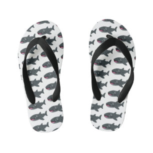 Chanclas Para Niños Ilustracion personalizado feliz de tiburón ballena