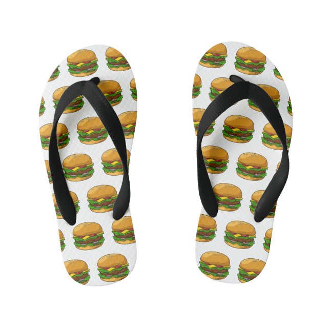 Chanclas Para Niños Ilustracion personalizado Hamburger (Plantilla)