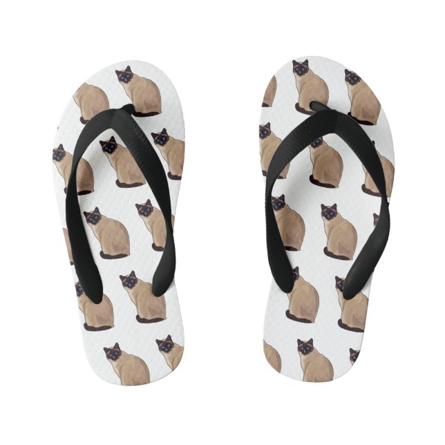 Chanclas Para Niños Ilustracion personalizado siamés (Plantilla)