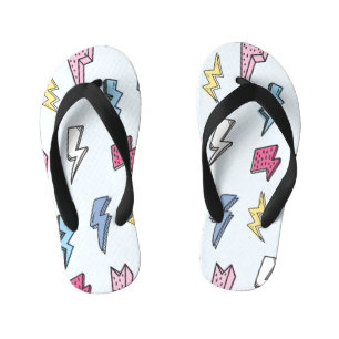 Chanclas Para Niños Ilustracion sin foco de truenos vintage