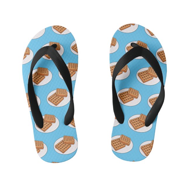 Chanclas Para Niños Ilustracion Waffle personalizado (Plantilla)