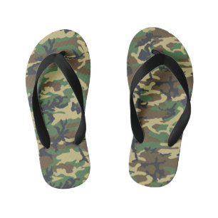 Chanclas Para Niños Impresión de campo militar de Woodland