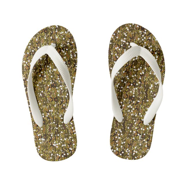 Chanclas Para Niños Impresión de Purpurina de Confetti de oro (Plantilla)