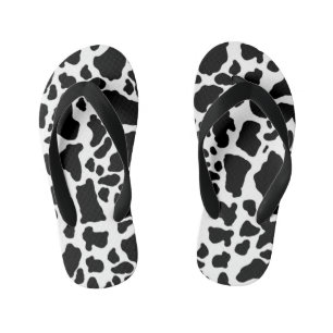 Chanclas Para Niños Impresión de vaca en blanco y negro