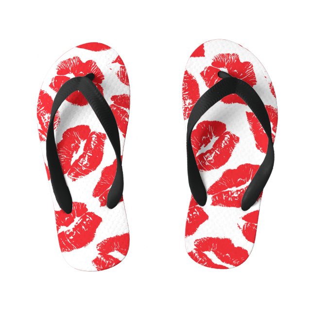 Chanclas Para Niños Imprint Kiss Red Lips: Vieja sin Marea (Plantilla)