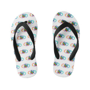 Chanclas Para Niños Infinidad brillante con la mariposa arcoiris