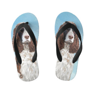 Chanclas Para Niños Inglés Springer Spaniel Pintura Original Perro Art