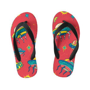 Chanclas Para Niños Invasores espaciales de OVNI retro