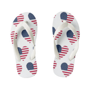 Chanclas Para Niños Jerseygirl Bandera Estadounidense Niños Flip Flops
